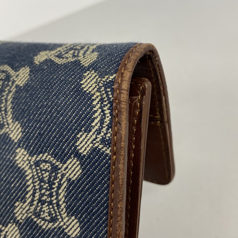 Celine Macadam Long Wallet, Denim Blue/Brown, Women's - Picture 7 of 9